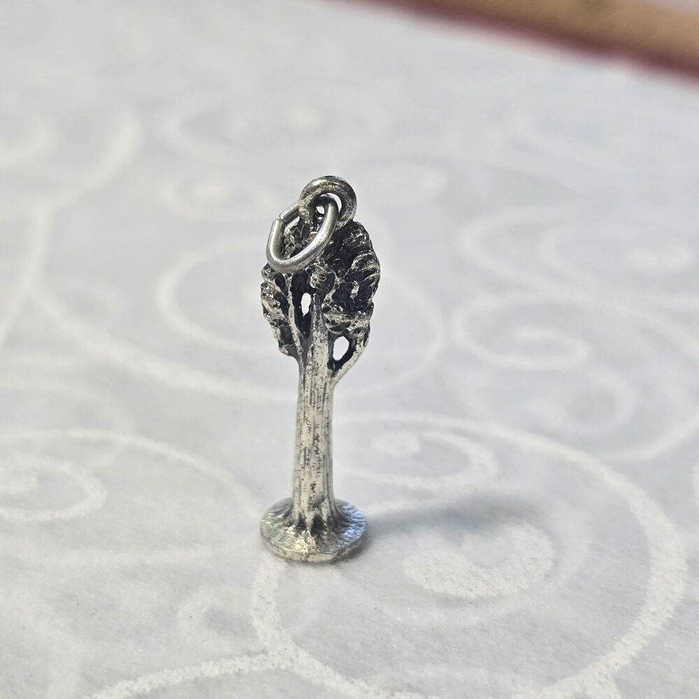 Vintage Silver Plated Tree Travel Charm